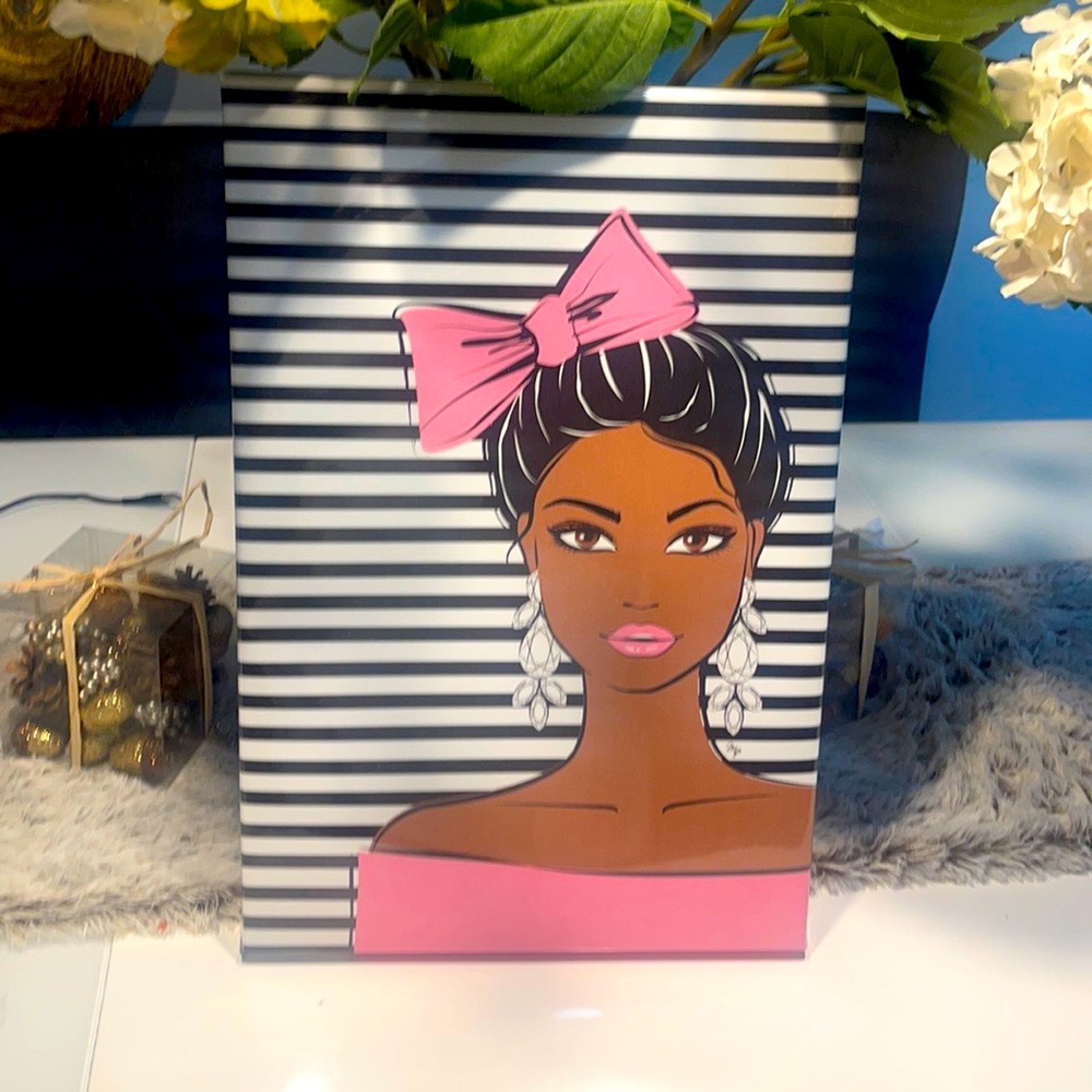 Lady with Pink bow Wall decor
